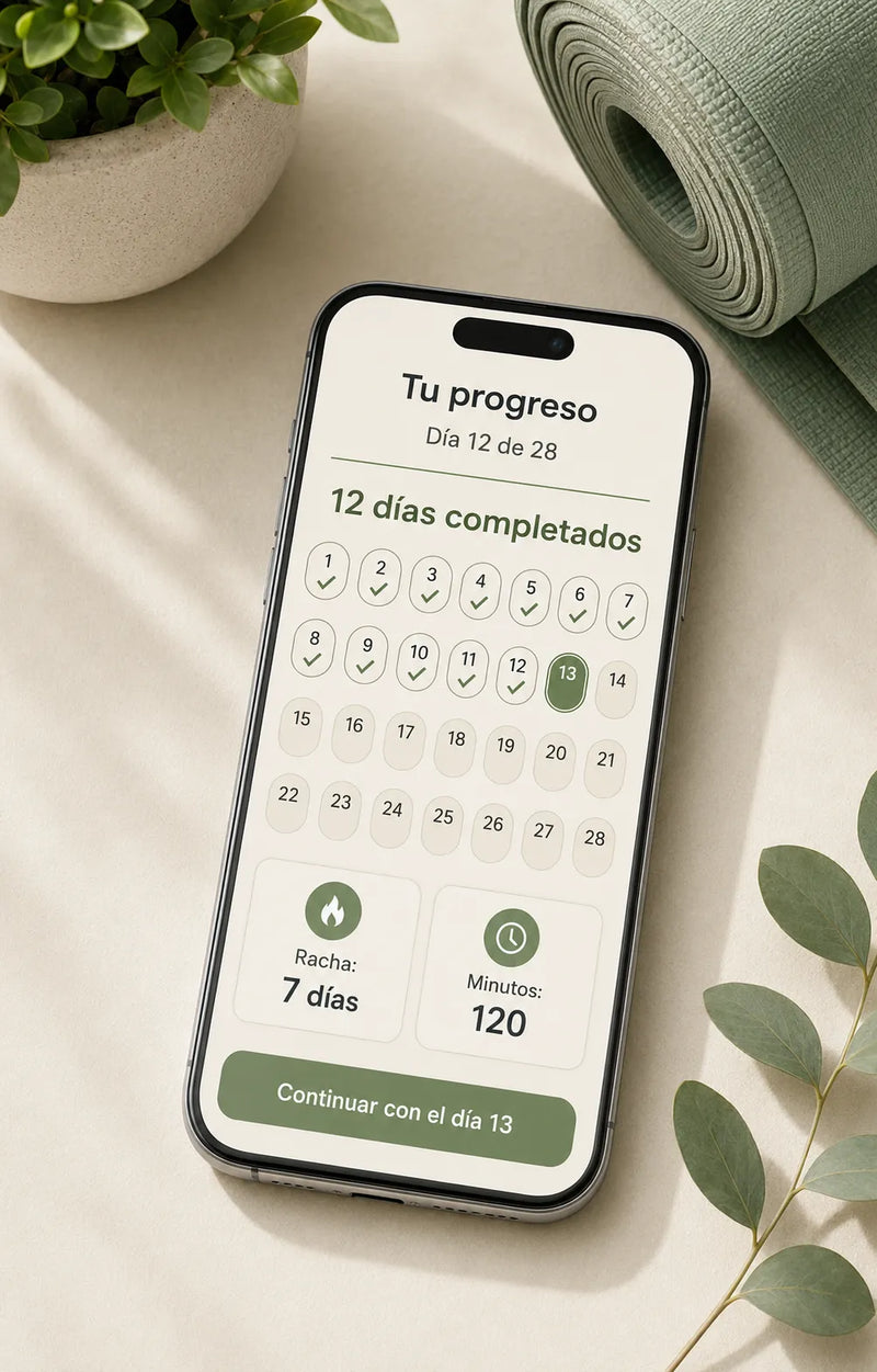 La app del programa Caminata Tai Chi abierta en el día 1